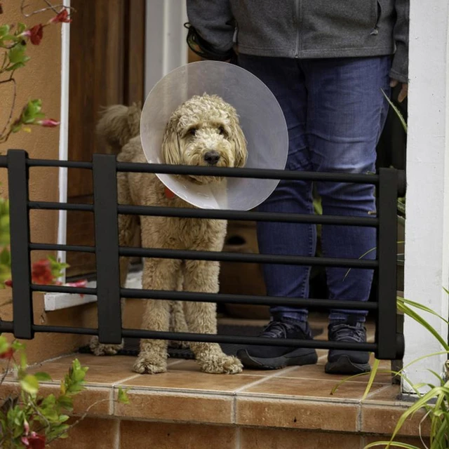 Vallas de barrera para perros y mascotas con gancho de 4 piezas, corralito  de malla transpirable