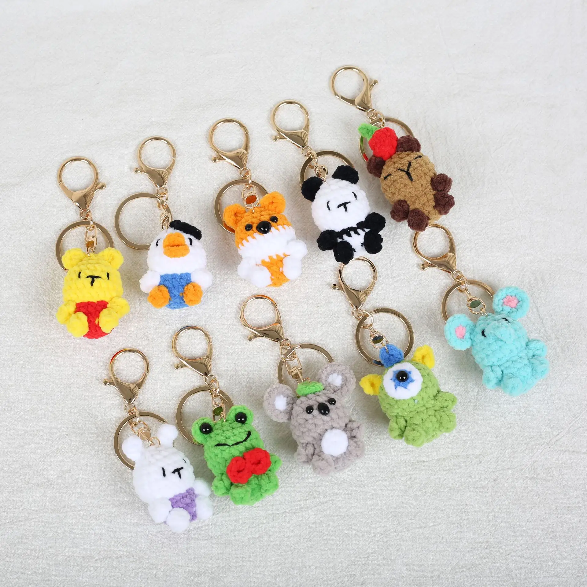 Mini Animal Series Crochet Keychain Cute Animal Doll Keyrings Mini Sheep Cow Knitting Doll Keychain Wholesale Custom Accessories 11 S715bbf1fd40a4e309cac85b1400a3c0fv