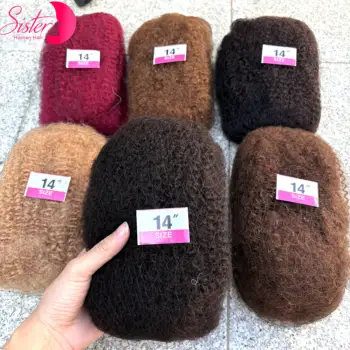 30g/Pack 10-18In 4C Afro Kinky Human Hair Bulk 100% Human Hair Soft Afro Kinky Bulk Human Hair for Locs Extensions/Twists/Braids 1