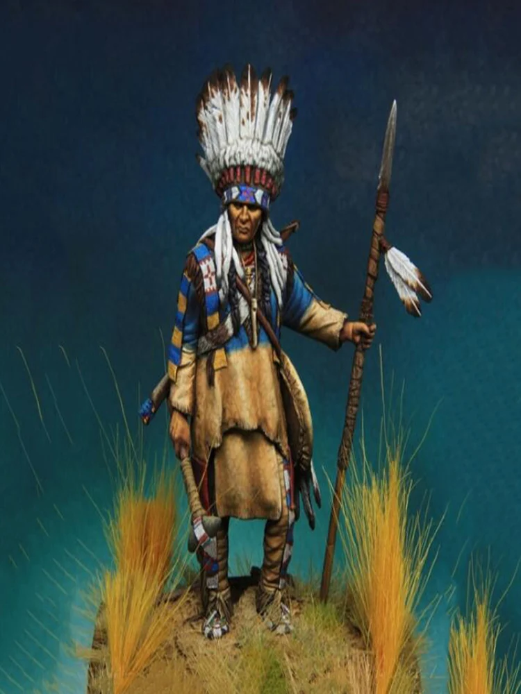 

New Unassembled 1/24 ANCIENT FANTASY Plains Warrior Resin Kit DIY Toys Unpainted resin model