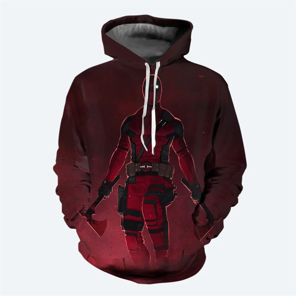 thumbnail image 1 of Nueva sudadera con capucha de Marvel para hombre, con estampado 3D de Deadpool, sudadera clásica de estilo informal, sudadera de moda urbana de hip hop para hombre, 1 of 5