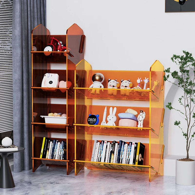 

Acrylic Creative Bookcases Kids Bookshelf Shelf Simple Desktop Multilayer Storage Shelf Small Estanteria Home Furniture WKBS