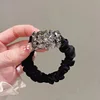 Luxurious Crystal Hair Bands Elegant Women Ponytail Rubber Band Hair Rope Tie Temperament Black Hair Accessories