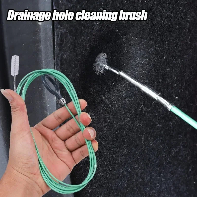 2-Meter Car Drain Cleaner Tool - Long Flexible Hose with Brush for Sunroof & Pipe Unclogging, Auto Sewer Cleaning Accessories