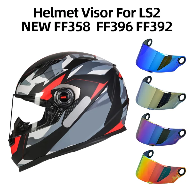 Casco visera Capacete para LS2 nuevo FF358 FF396 FF392 casco de motocicleta de cara completa lente multicolor opcional reemplazar accesorios de moto