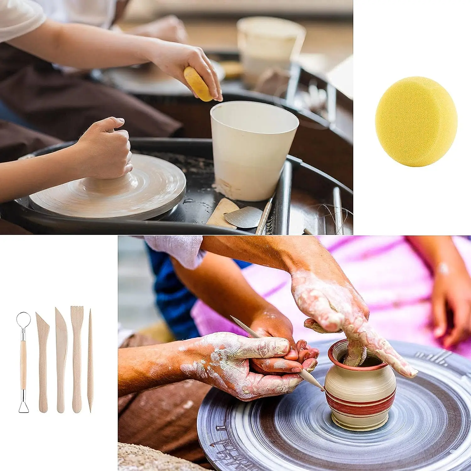 24PCS Polymer Clay Tools Clay Tools Kit Ceramics Sculpting Kits Air Dry Kits for Adults Drawing Dotting