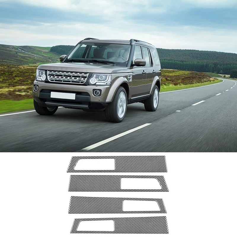 

Наклейки на дверную ручку автомобиля, из углеродного волокна, для Land Rover Discovery 4 2010-2016, аксессуары