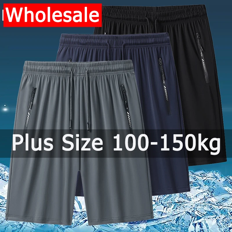 Wholesale Drop-Ship Men Sweatpants Big Size 100-150kg 9XL Casual Shorts Loose Elastic Waist Sport Pants Running Fitness Pants