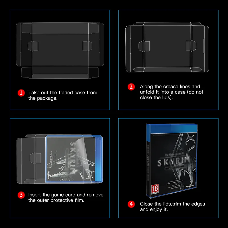 10pcs Box Protector Sleeve DVD PS2 XBOX WiiU Cube Game Custom Made Clear Plastic Case