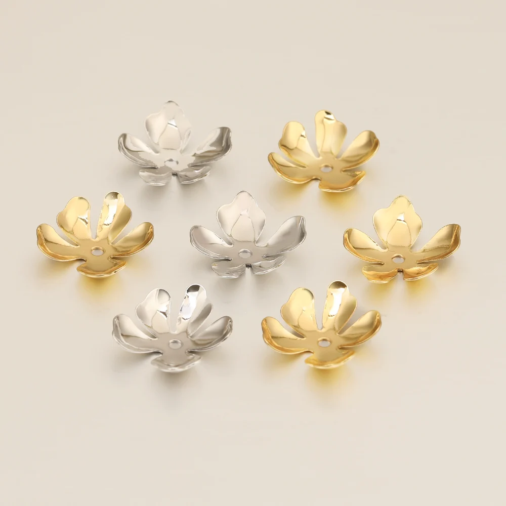 Cordial Design 19*22MM 100Pcs Jewelry Accessories/Genuine Gold Plating/Jewelry Findings&Components/Flowers Plates/DIY Hand Made - cordial