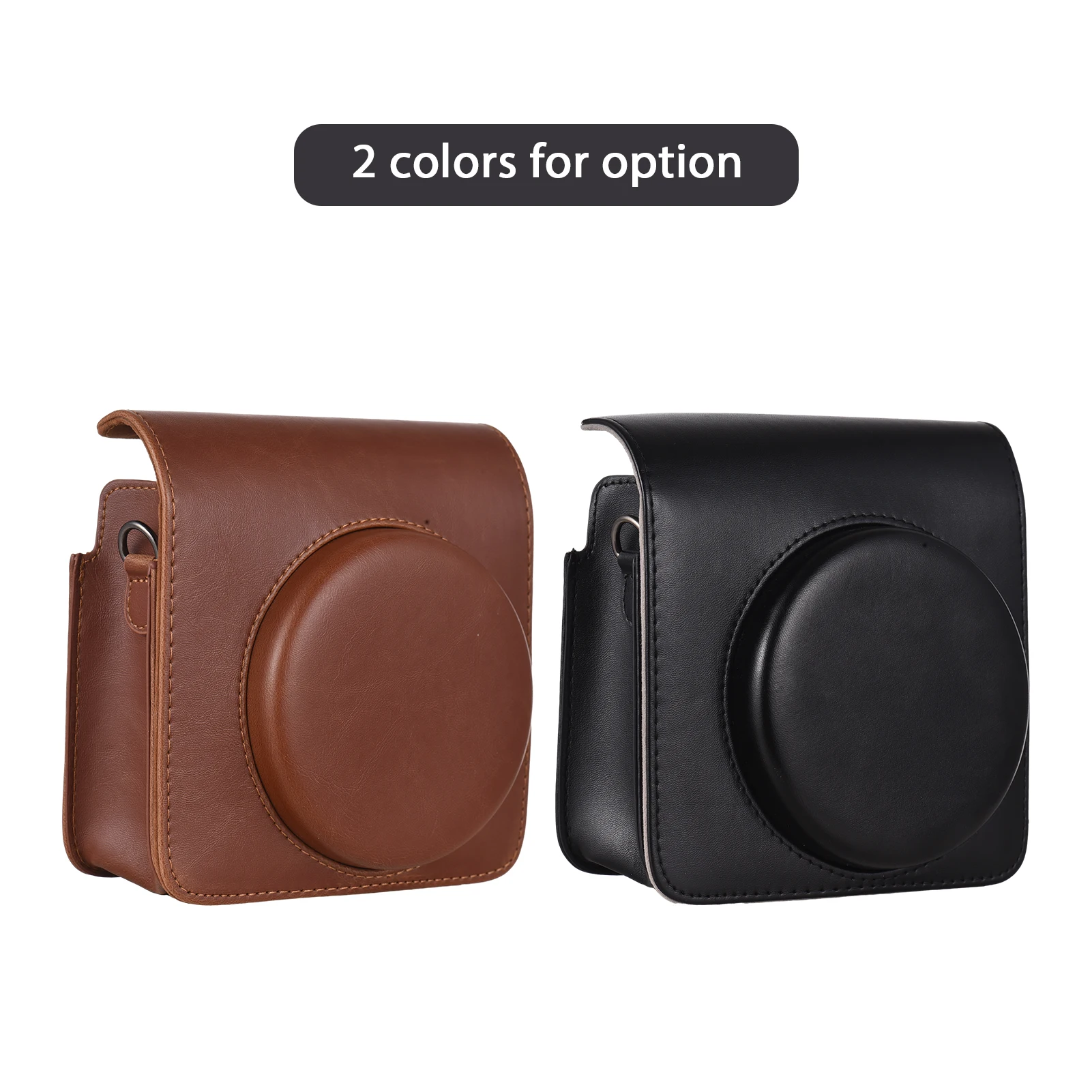 Rieibi Custodia in pelle PU per Fujifilm Instax SQ40 – Custodia per fotocamera istantanea Square 40 – Vintage SQ40 custodia con tracolla – marrone