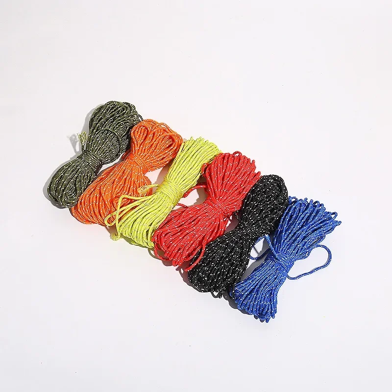 20m 2.5mm Reflective Paracord Tent Cord Rope Camping Awning Rope Runner Guy Line outdoor tent ropes camping tent accessories camping clothesline rope