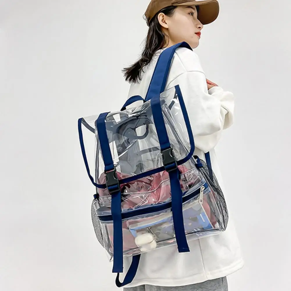 

Transparent PVC Laptop Clear Backpack Waterproof Stadium Approved Clear Bag School Backpack See Through School Backpack