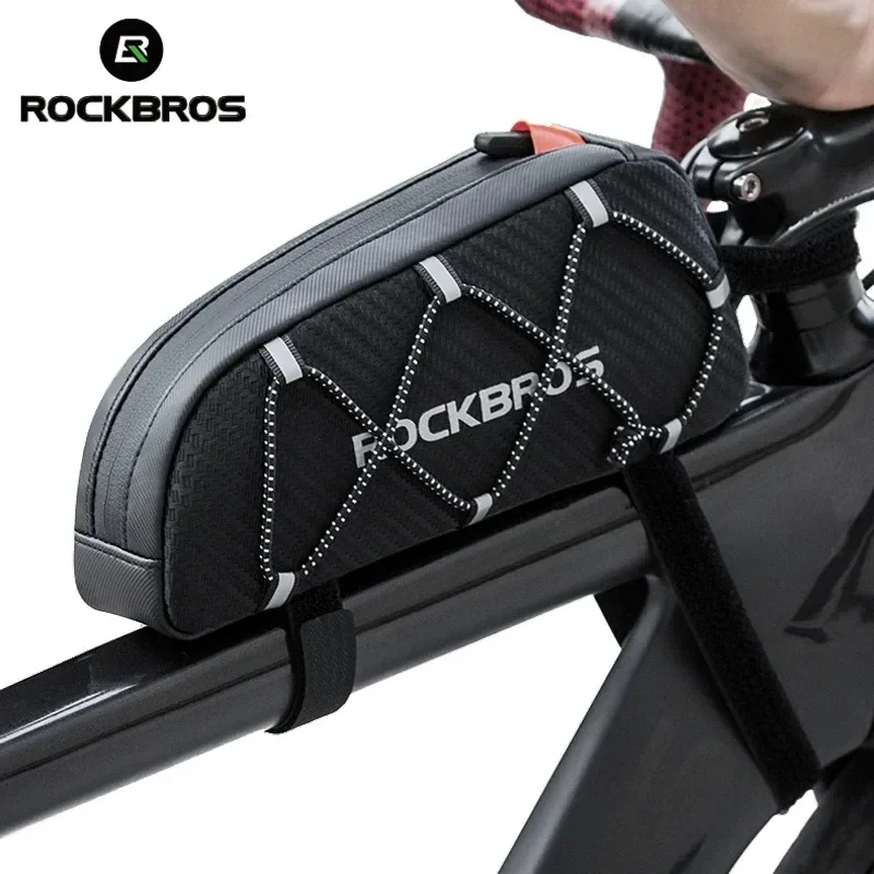 ROCK BROS Sac de cadre avant de vélo/vélo étanche, sac tube, pochette de vélo, accessoires de vélo pour homme compatible téléphone de moins de 7 pouces