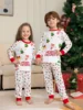 Xmas Family Pajamas Set Christmas Tree Print Casual Parent-child Matching Outfits  Baby Jumpsuit+Dog Clothes Xmas Sleepwear Look 4