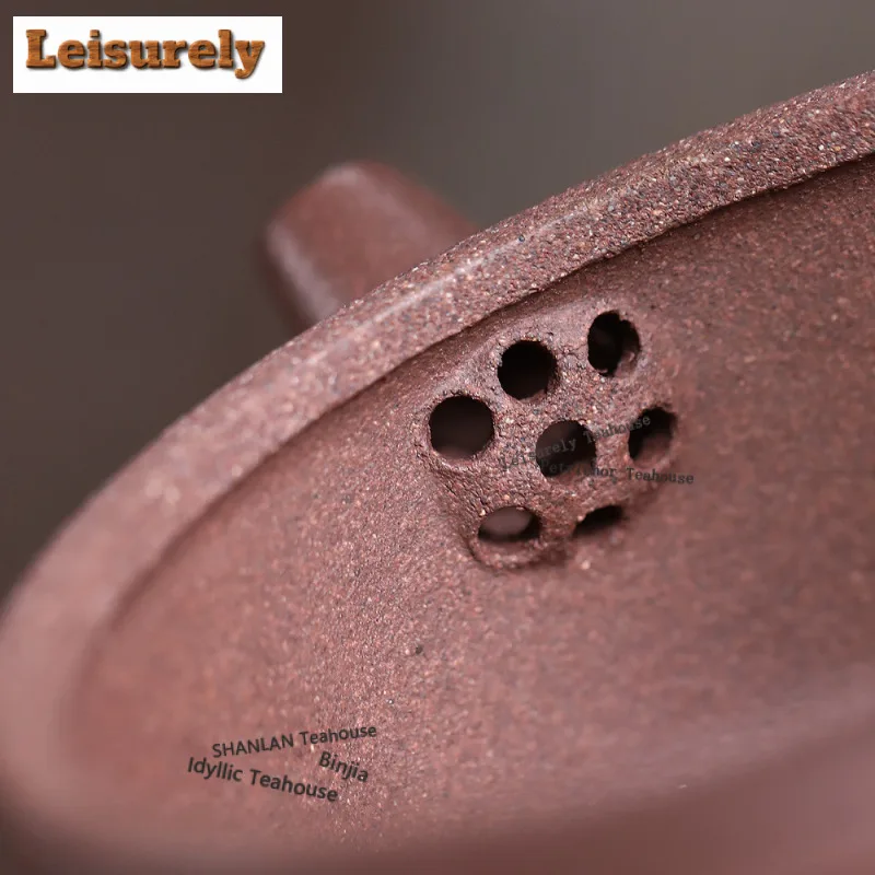 200ml Aesthetic Yixing Purple Clay Teapots Handmade Large Caliber Pot Raw Ore Peach Blossom Mud Tea Infuser Kettle Zisha Tea Set