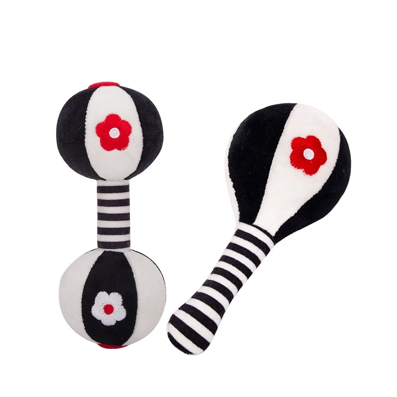 Soft Rattles For Baby Black And White High Contrast 0-3 Months Newborn Toys 0-6 Months Infant Toys