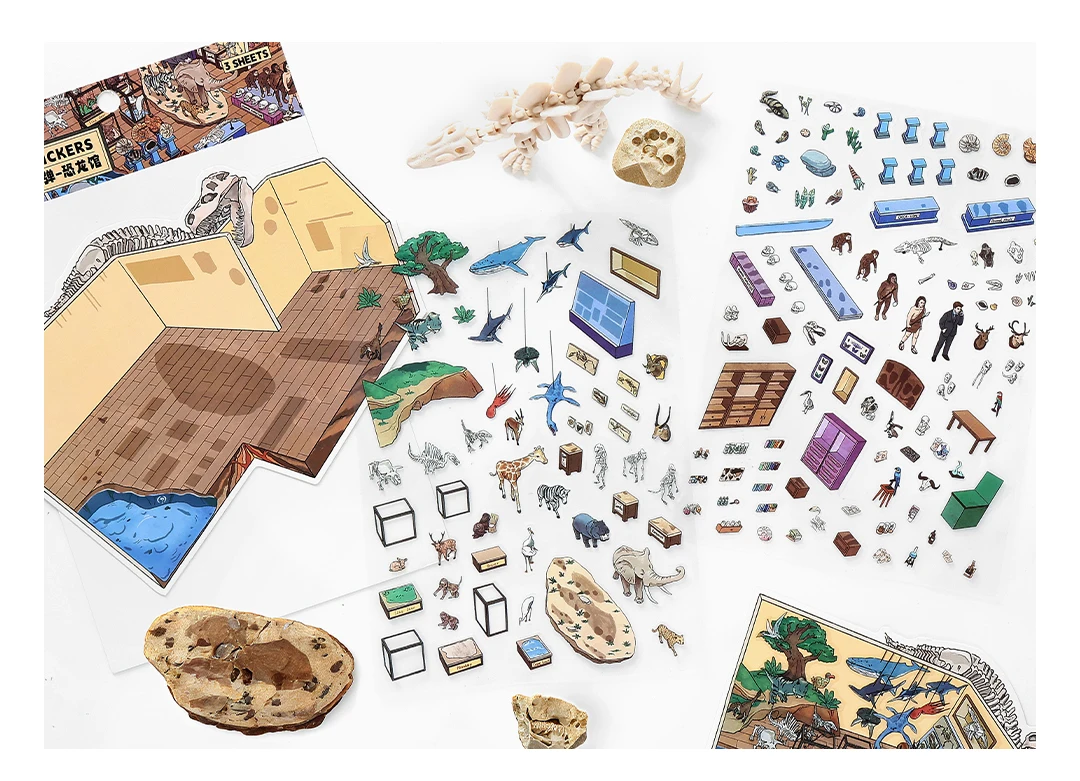 Kawaii Dinosaurier Museum 3D Altes Ägypten Ausstellung Landschaft Aufkleber DIY Taschenkabine Szene Weihnachtsgeschenke ﻿ ﻿ – Detail 16