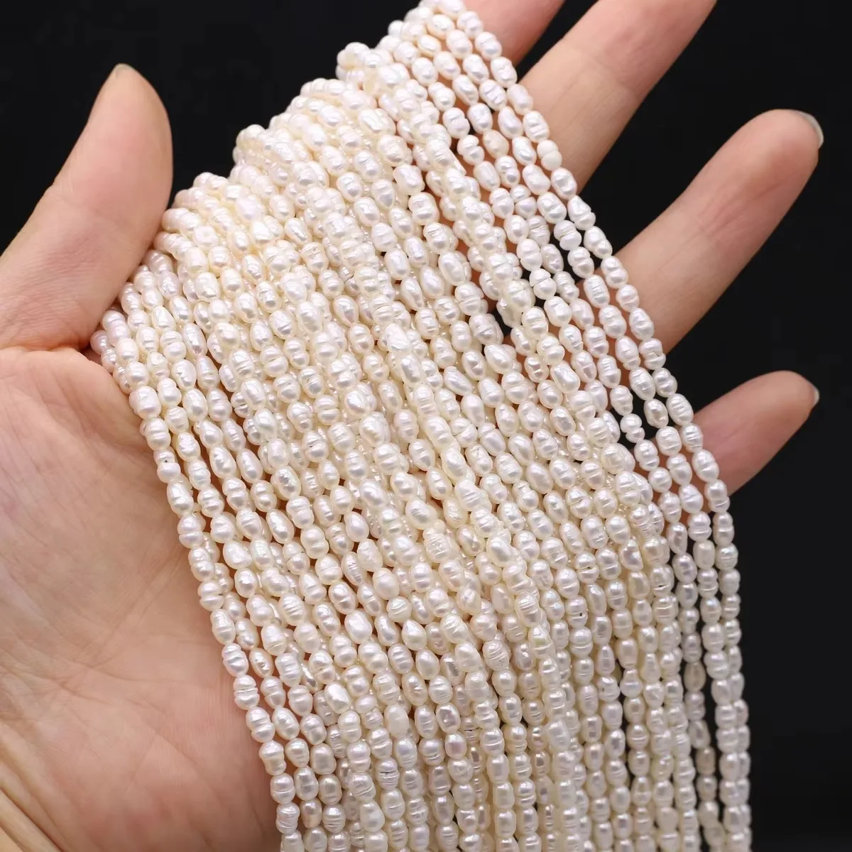 Natürliche Süßwasserperlen Reisförmige Isolierte Lose Perlen für Schmuckherstellung DIY Persönliches Armband Halskette Zubehör Geschenk – Detail 7