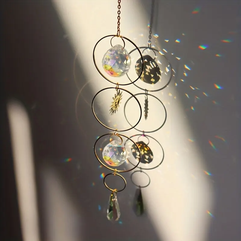 Golden Sun Crystal Charm - Handmade Sunshine Collection Hanging Decoration