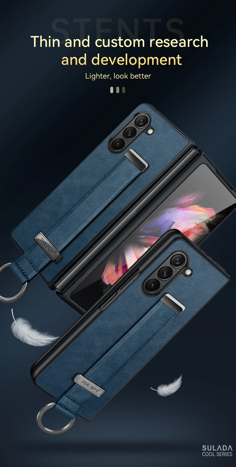 Finger Hand Grip Band Belt Strap Case For Samsung Galaxy Z Fold6 Fold5 Fold4 Fold 6 5 4 Business PU Leather Protector Shell | Gaffar India