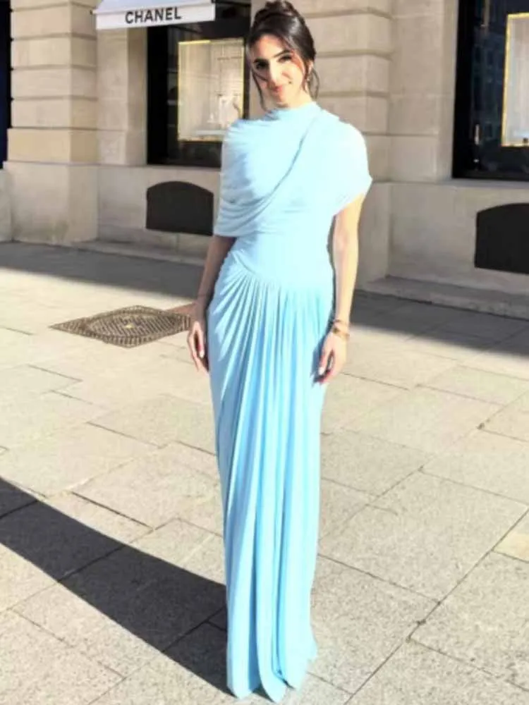 BKQU Asymmetrical Pleated Slim Long Dress Women Fashion Shawl High Waist Sleeveless Party Dresses 2025 Summer Lady Elegant Robes - AliExpress 200000345 BKQU Asymmetrical Pleated Slim Long Dress Women Fashion Shawl High Waist Sleeveless Party Dresses 2025 Summer Lady Elegant Robes - AliExpress 200000345