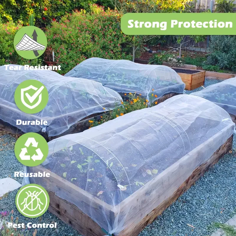 ultra fine mesh garden netting pest   mosquito protection for patio vegetables fruits flowers white pe material details 4