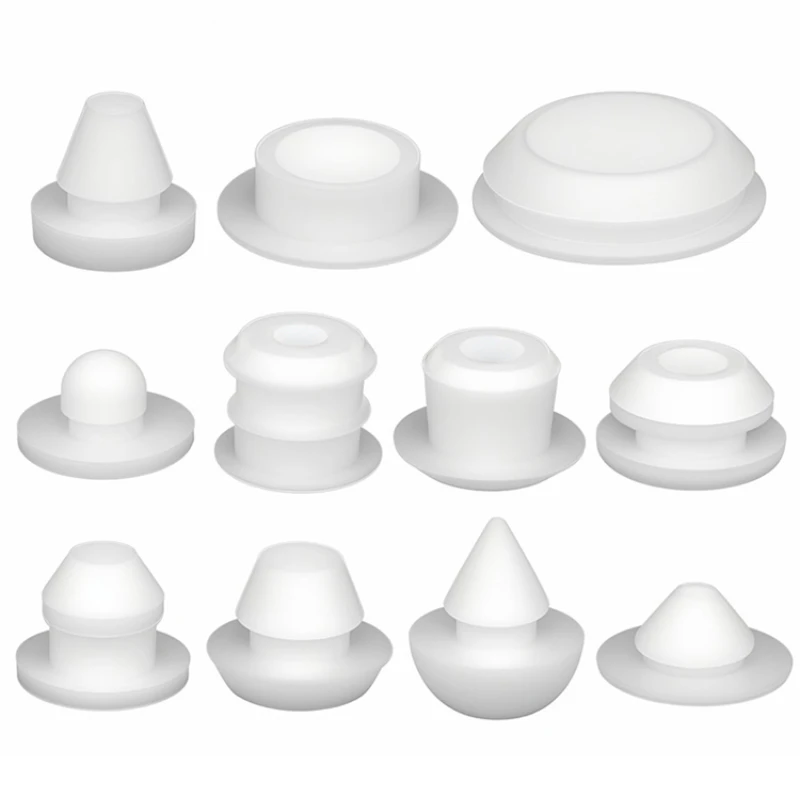 15mm-60mm Silicone Plug Rubber Stopper T-plug Soft High Elasticity Cap Cover Seismic Eyelet Muffling Thermostability