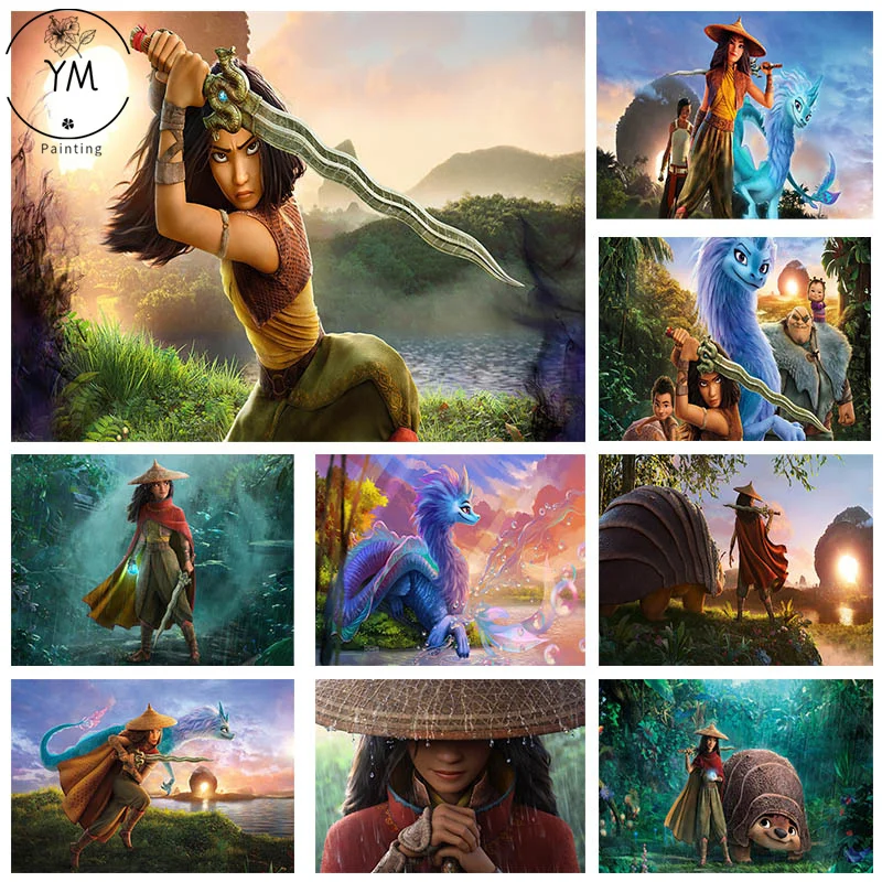Disney Movie Raya And The Last Dragon Diamond Painting Diamond Mosaic Handmade Cross Stitch Home Decor Ricamo Diamante Pieno