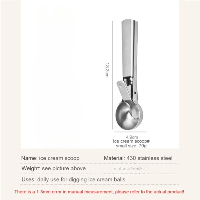 1/3pcs stainless steel double purpose Ice cream scoop Ice cream scoop Multi-purpose fruit Kitchen items