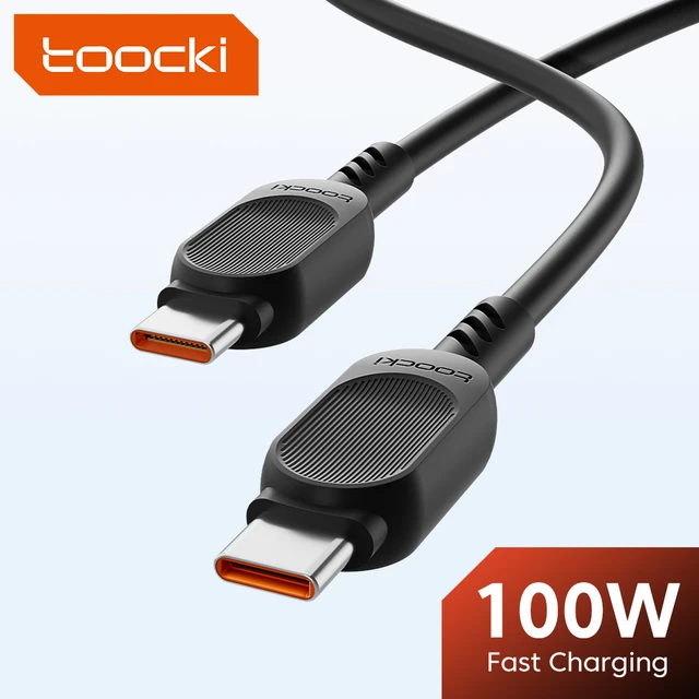 Toocki-Cable de carga rápida tipo C a tipo C, cargador de 100W, PD, USB C a USB  C, Cable de pantalla para Xiaomi POCO f3, Realme, Macbook y iPad -  AliExpress
