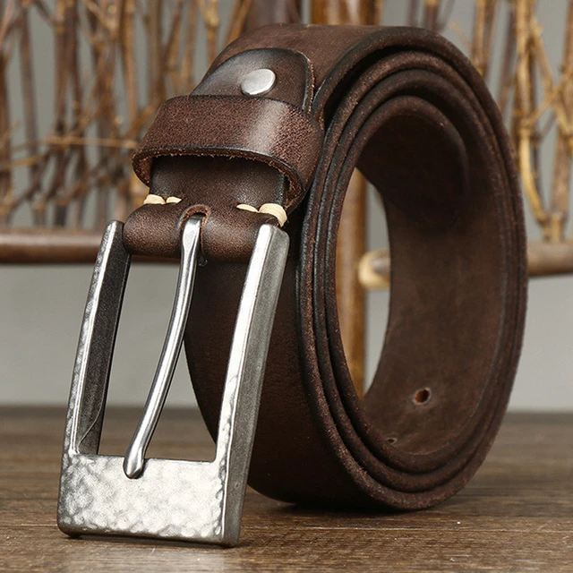 Skinny Belt, Cognac Leather, Men's Belts