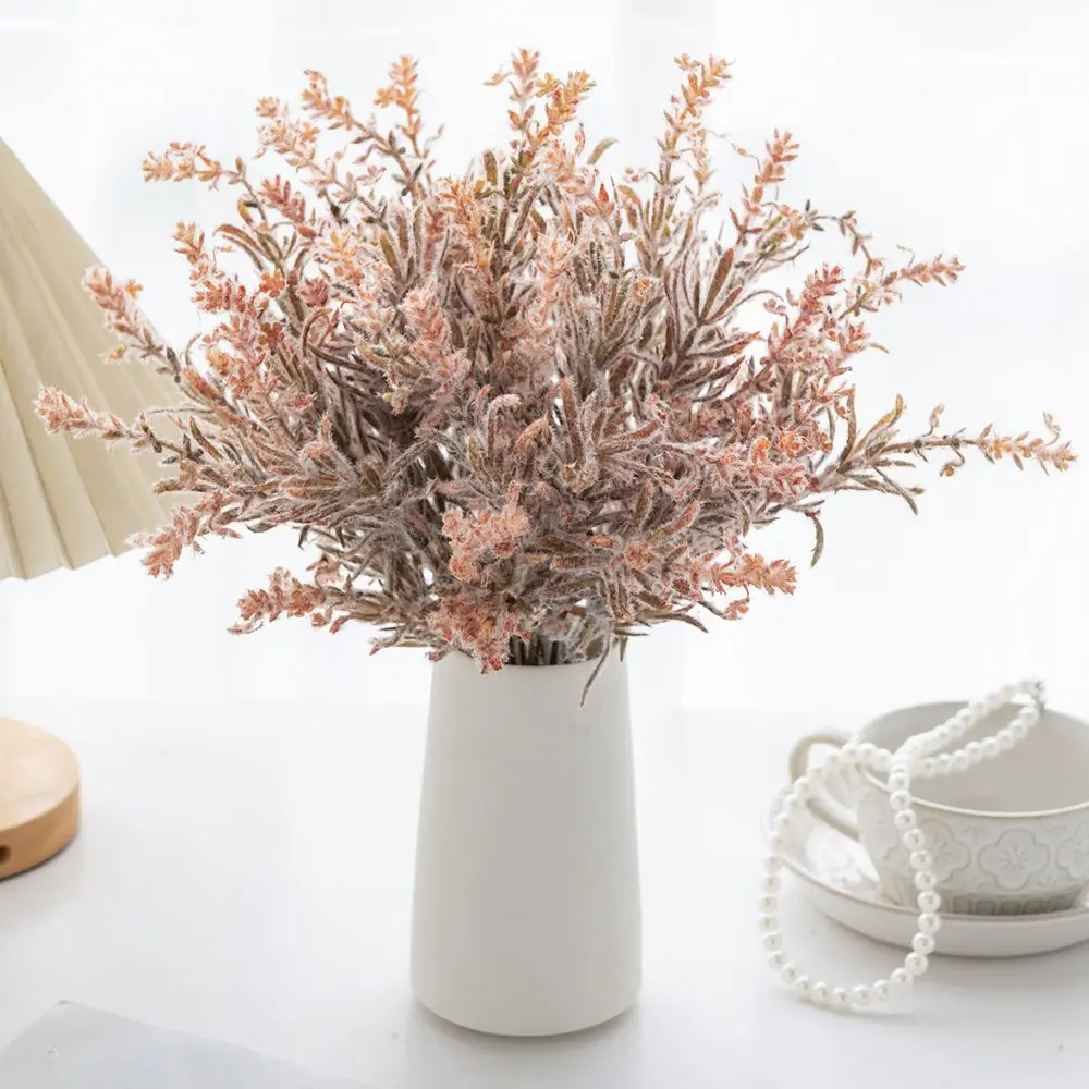 Künstliche Blume Pflanze Beflockung Lavendel Bouquet Home Vase Tisch Garten DIY Bonsai Kranz Material Hochzeit Braut Bouquet Dekor – Detail 2