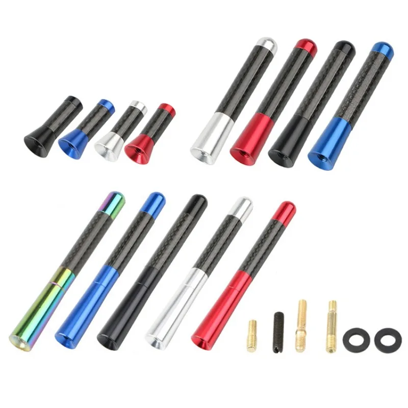 

7PCS Universal Carbon Fiber Car Antenna Car Roof Antenna Set 3.5cm Red Blue Silver Black Auto Exterior Decor Accessories