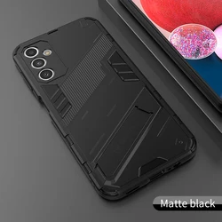 Rugged Shockproof Armor Phone Cover with Holder for Samsung A04S (Black)