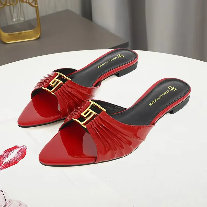 2025 Tendecy For Women Designer Slippers Slides Elegant Ladies Casual Party Sandals Quality Shoes Larger Size 44