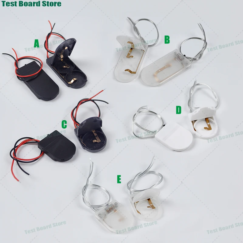 1 piece single slot double slot CR2032 button coin battery holder shell cover with switch leads 3V/6V battery box coin battery holder