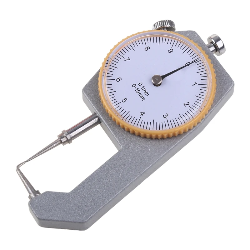 

0 to 10mm Measuring Tool 0.05mm Resolution Round Dial Thickness Gauge Portable for Leather Cloth