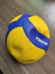 Premium Blue and Yellow Volleyball - High - end PU Construction, Size 5, Perfect (V300W PVC)