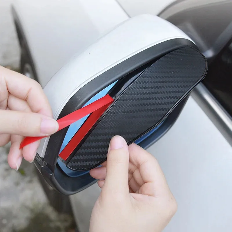 2PCS Car Rearview Mirror Rain Eyebrow Visor Carbon Fiber Car Rearview Side Snow Sun Visor Rain Cover Mirror Accessories car rearview mirror visor rearview mirror visor rearview mirror rain shield rearview mirror rain eyebrow rearview mirror rain guard