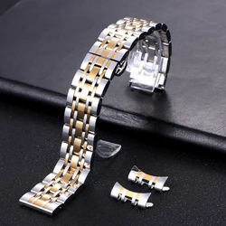 Elegant Solid Stainless Steel Watch Strap Bracelet Replacement - 18mm (Silver Gold)