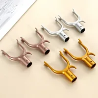 1Pc Clothes Rod Joint Aluminum Alloy Clothes Fork Head Portable Household Durable Clothes Rod Metal Head Household Accessories 1