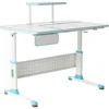Height Adjustable Study Desk 43" with Drawer & Chair (Desk and Chair Bundle – DX Series Blue) 4