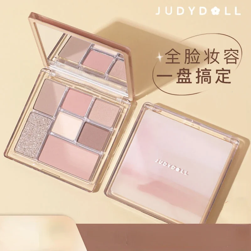 Judydoll 7 Colori Eyeshadow Palette Blush Evidenziazione E Contouring Delicato Glitter Perlescente Opaco Per Il Trucco Degli Occhi