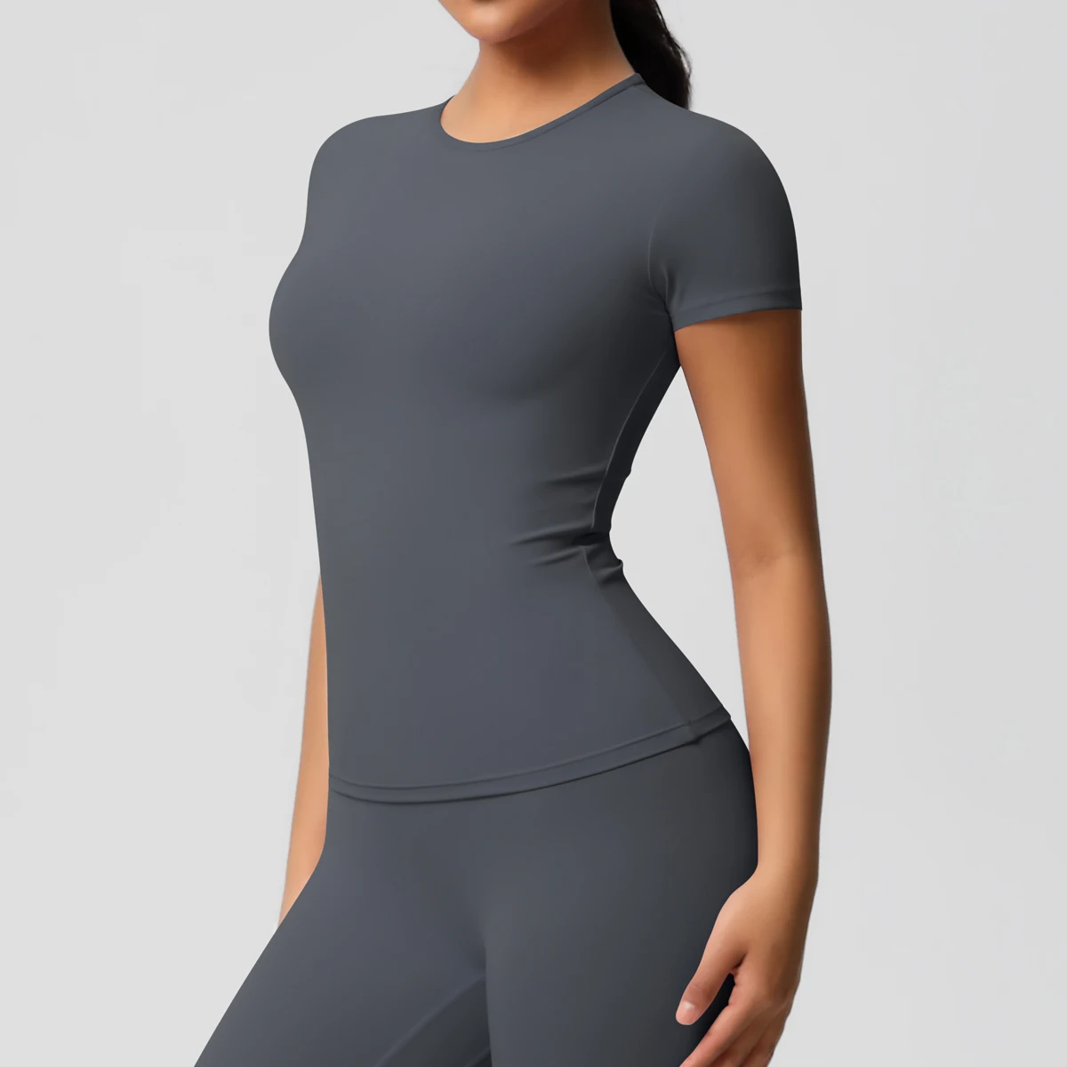 High Elastic Dry Fit Sports Top - Womens Breathable Gym T-Shirt