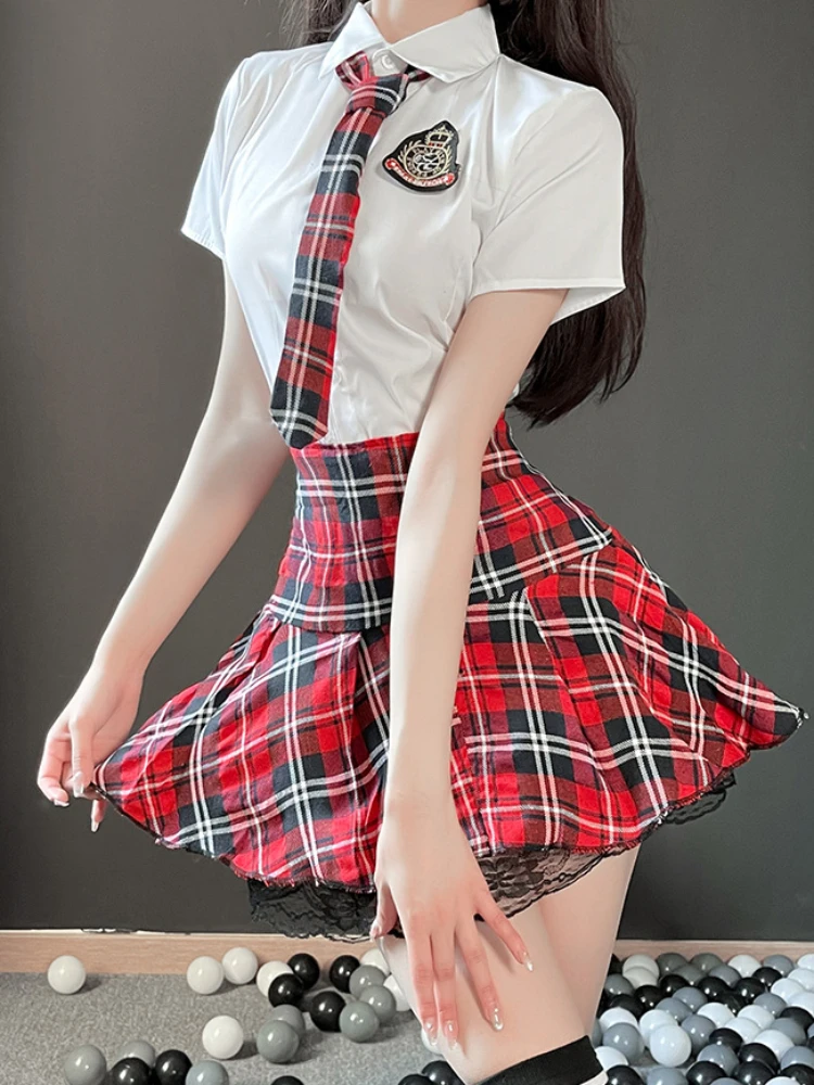 Christmas Sexy Lingerie Hot Dress Cosplay Santa Costumes Red White Short Skirt Fun Clothing Elegant Role Playing Outfit Garment