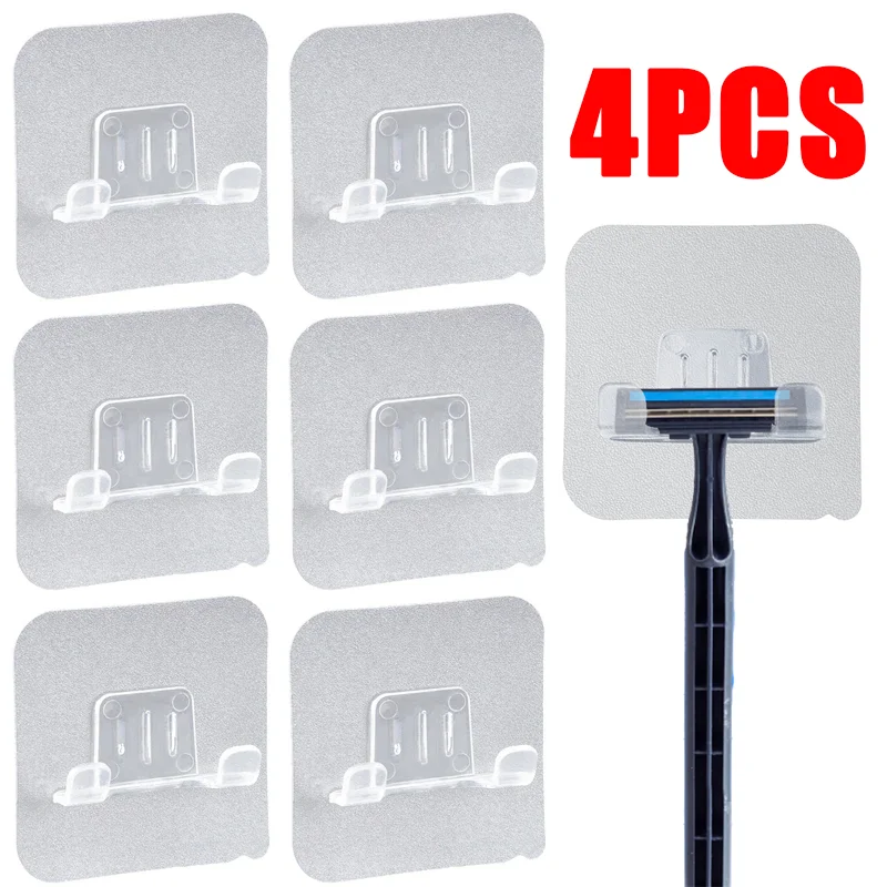 Razor Holder 1/4PCS Shaving Razor Holder Punch Free Men Shaving Shaver Storage Bracket Bathroom Shelf Organizer