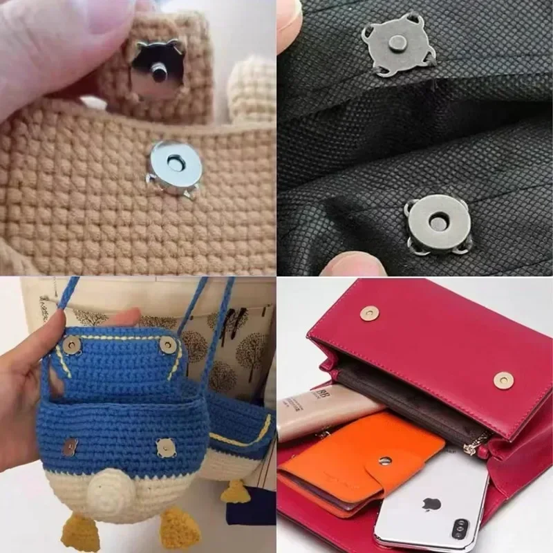 1-50set Magnetic Snap Fasteners Clasps Buttons Handbag Purse Wallet Craft Bag Parts Mini Adsorption Buckle DIY Craft Wholesale