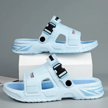 Scarpe estive comode da uomo Sandali da spiaggia per interni ed esterni Scarpe basse morbide e traspiranti Scarpe casual Pantofole da uomo Taglia 46-47 1
