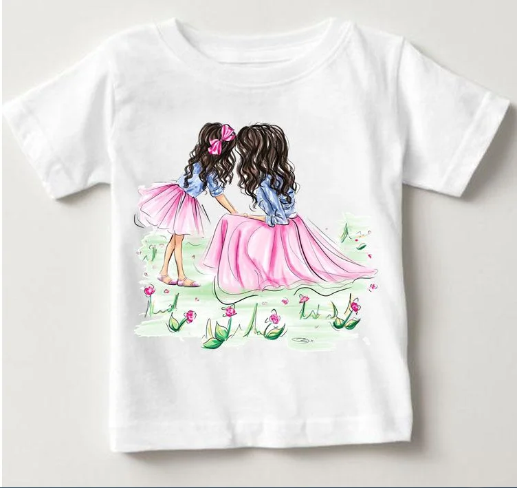 

Printed Tees Boys Girls Cartoon NewChildren Short Sleeve Clothes Love Mom Cute 90s Summer Casual Kids Outfits T-shirts